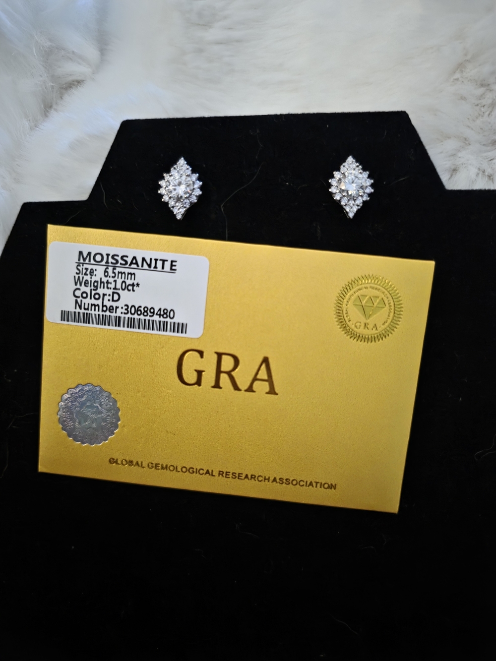 Moissanite Stud Earrings In Sterling Silver - Picture 2 of 2